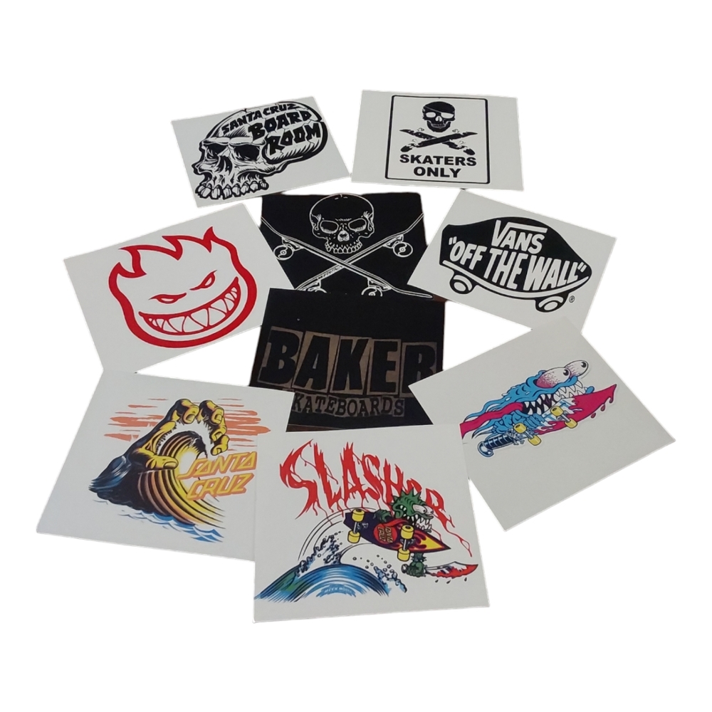 9 Stickers Skaters, Santa Cruz, Vans. Multiple Colors x